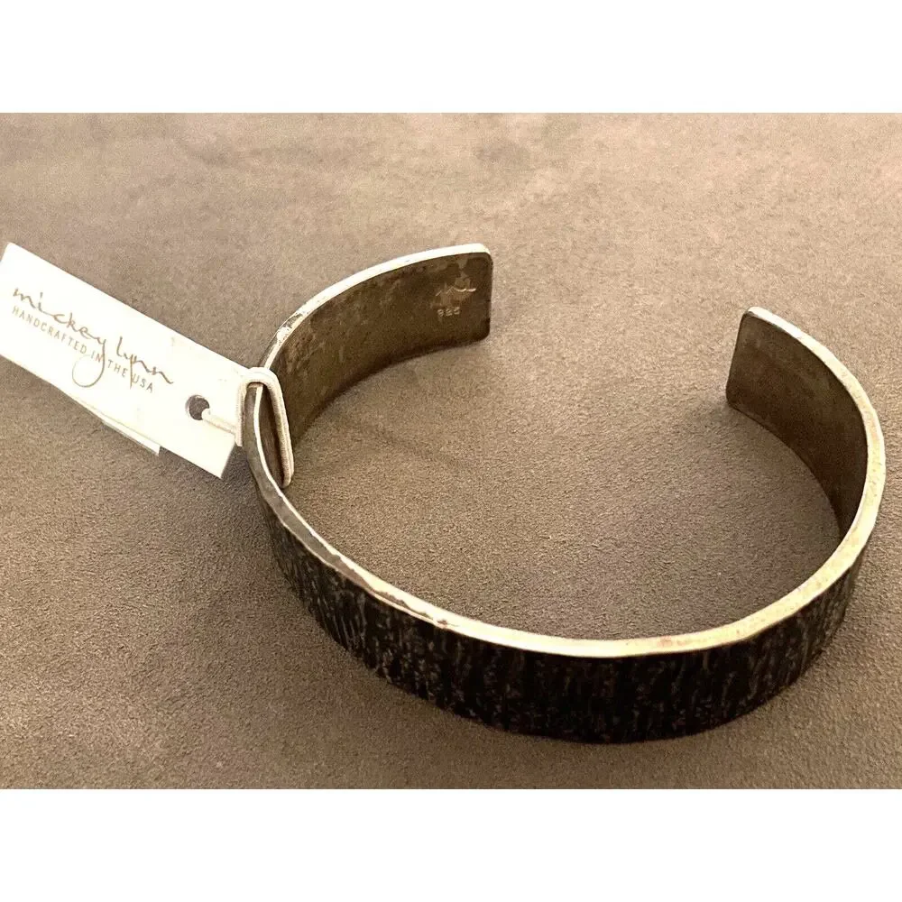 MICKEY LYNN Atlas Max Hammered Sterling Silver Cuff Mens sz Small